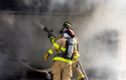 firefighters putting out a fire